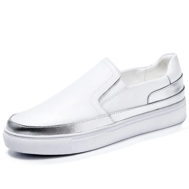 

Autumn New Casual Women's Shoes Slip-on Loafers Women Flat Leather White Shoes Women