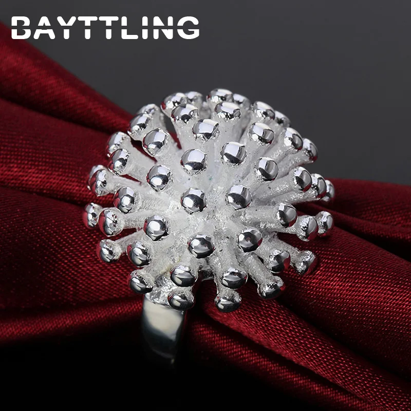 

BAYTTLING Silver Color 6-10# Beautiful Firework Ring For Woman Lady Fashion Luxury Wedding Gift Jewelry