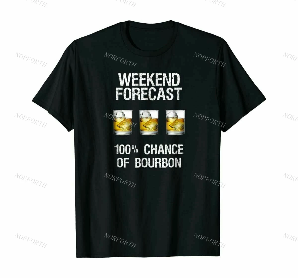 Bourbon уик энд погоды 100% Шанс бурбона Подарок Смешные футболки для женщин Хлопок