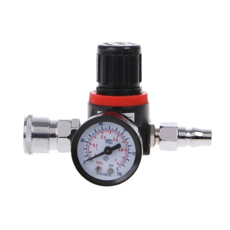 1/4&quot HVLP Spray Gun Air Adjusting Valve Regulator Pressure Gauge Diaphragm Control Auto Paint |