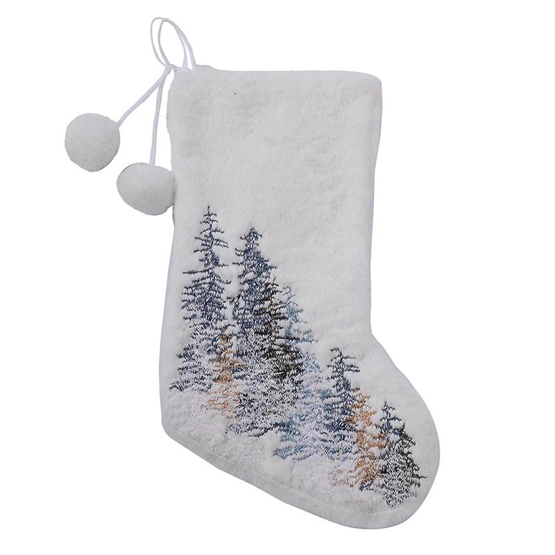 

Christmas Stockings, Xmas Stockings Decorations, Embroidery Gift Candy Bag for Xmas Holiday Party Home Decoration