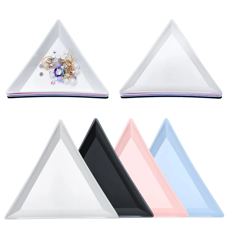 Треугольные пластиковые Стразы хранение для принадлежностей дизайна ногтей