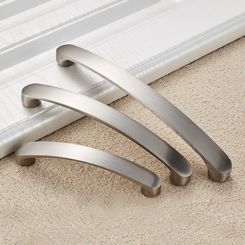 

Cabinet Handles Knobs Aluminum Alloy Door Kitchen Brushed Pulls Drawer Modern Furniture Handle Hardware