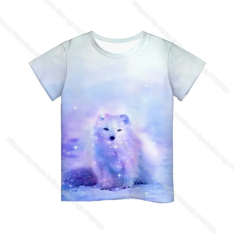 

Children Cool Wolf 3D Print T Shirt Summer Kids Animals T-shirt Boy Girl Toddler Short Sleeve Tee Tops Teens Streetwear Camiseta