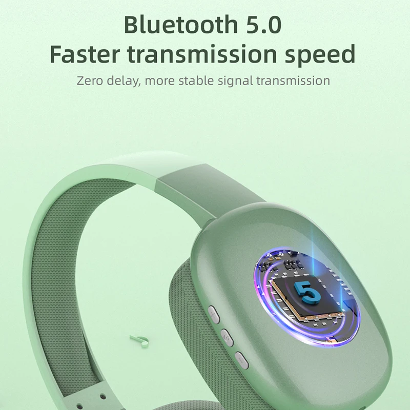 Фото Наушники PG02, Bluetooth-гарнитура с шумоподавлением, Беспроводные Hi-Fi стереонаушники, складные наушники с микрофоном №2