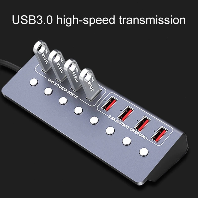 USB 3 0 концентратор с независимым переключателем питания Порт компьютера мульти