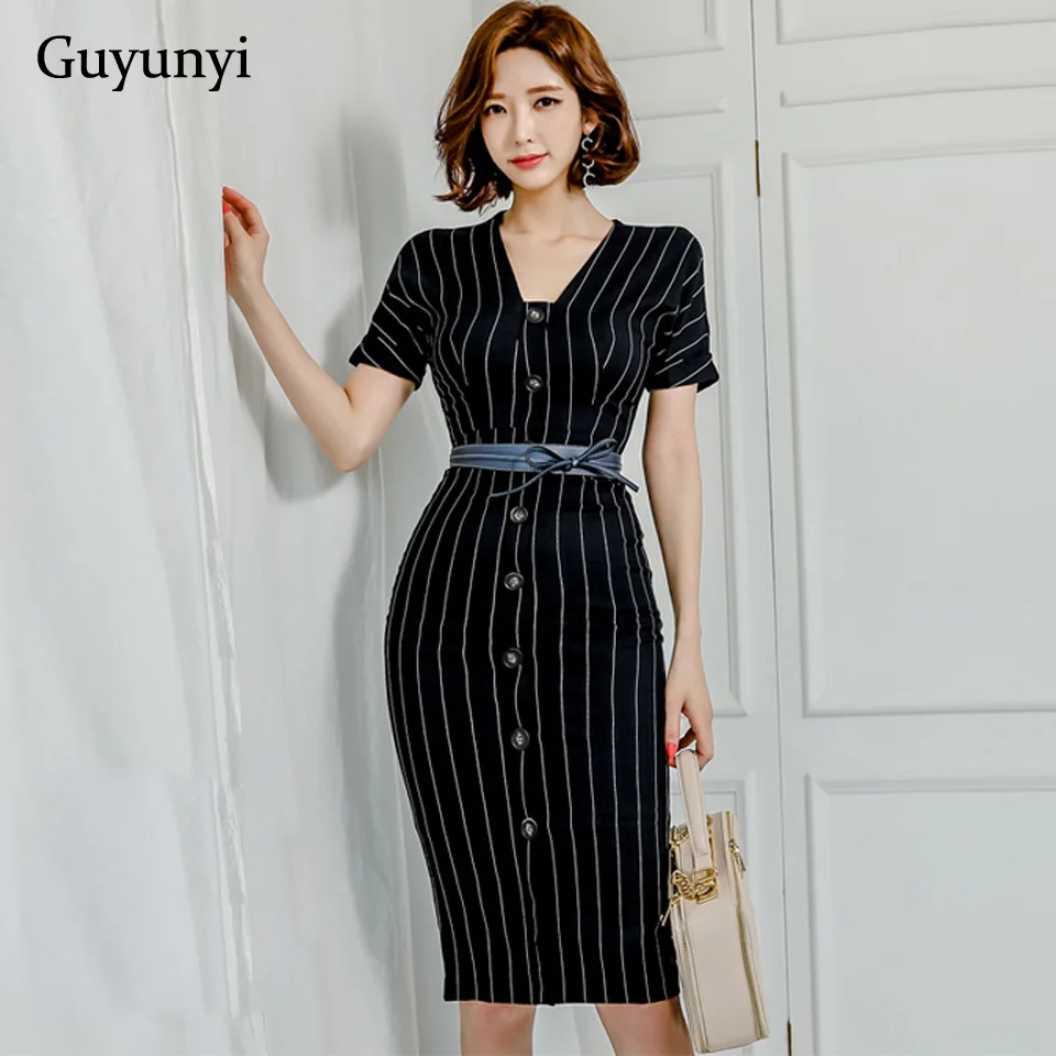 В полоску элегантное офисное платье-карандаш 2021 лето маленькая сексуальное