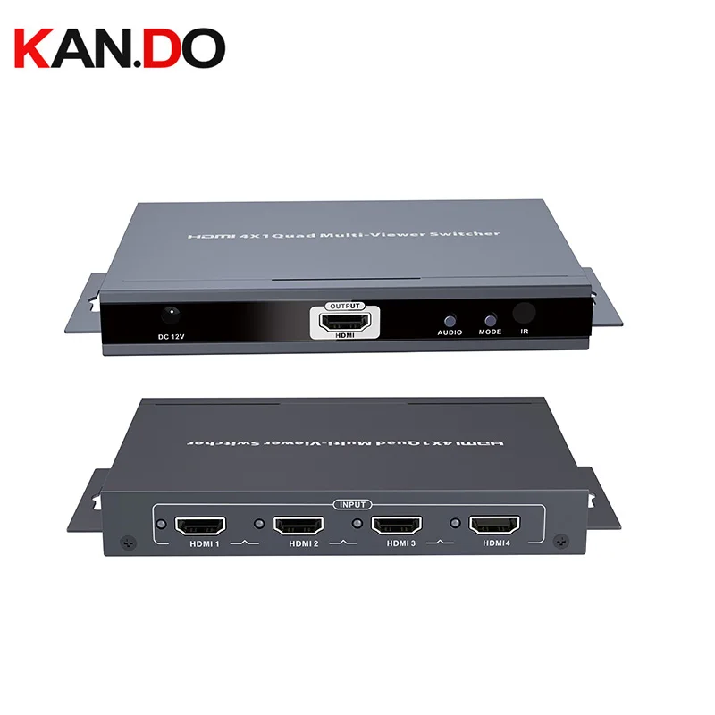 401MS 4x1 Quad Screen Multi Viewer Switcher IR Control Support Seamless Handover For Hdmi POWER splitter divider