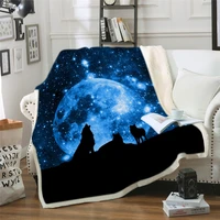 wolf beds blanket soft sherpa fleece blanket plush bedclothes wolf dreamcatcher throw blanket custom diy print