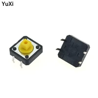 10pcs 12x12x7 3 mm pcb tactile switches yellow square smd mini push button tact switch 12127 3 mm micro switch 4pin