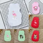 Жилет для собак, мягкий, с рисунком фламинго, для щенков