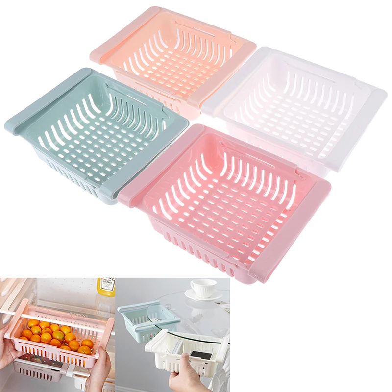 Кухонный органайзер Регулируемый холодильтор шкаф для хранения полка