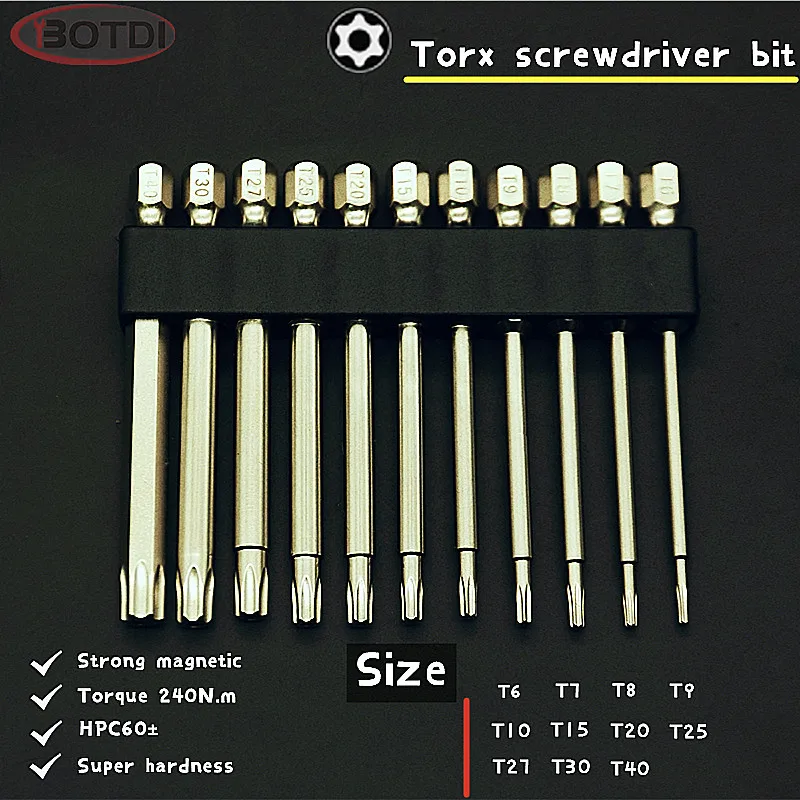 11 шт. отвертка для полых винтов 75 мм длинная Магнитная с отверстием | Инструменты