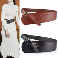 fashion women wide pu belts ladies wild dresses belt cummerbunds waistsize 76 86 fashion show imitation leather horn belt