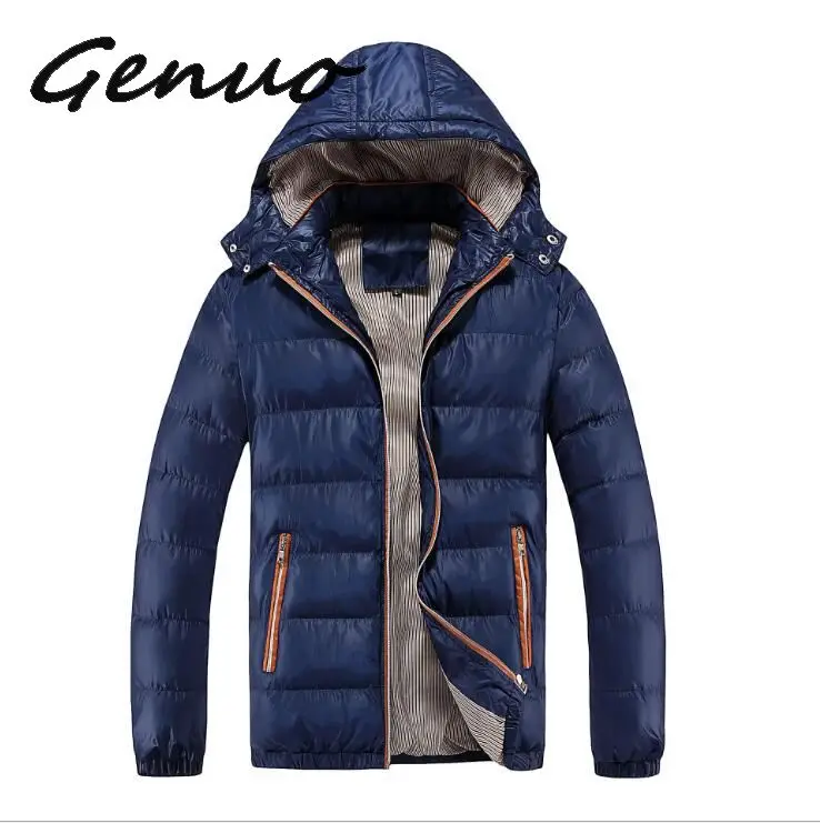 Genuo 2019 зимняя куртка Для мужчин пальто тонкий спортивный костюм верхняя одежда