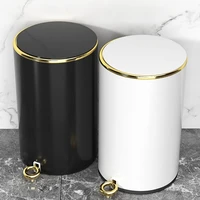 stainless steel waste bin luxury nordic press waterproof kitchen trash can living room cubo basura household products dg50wb