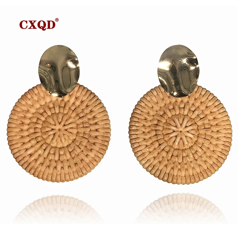 Женские серьги подвески CXQD геометрические из сплава золота и смолы модные