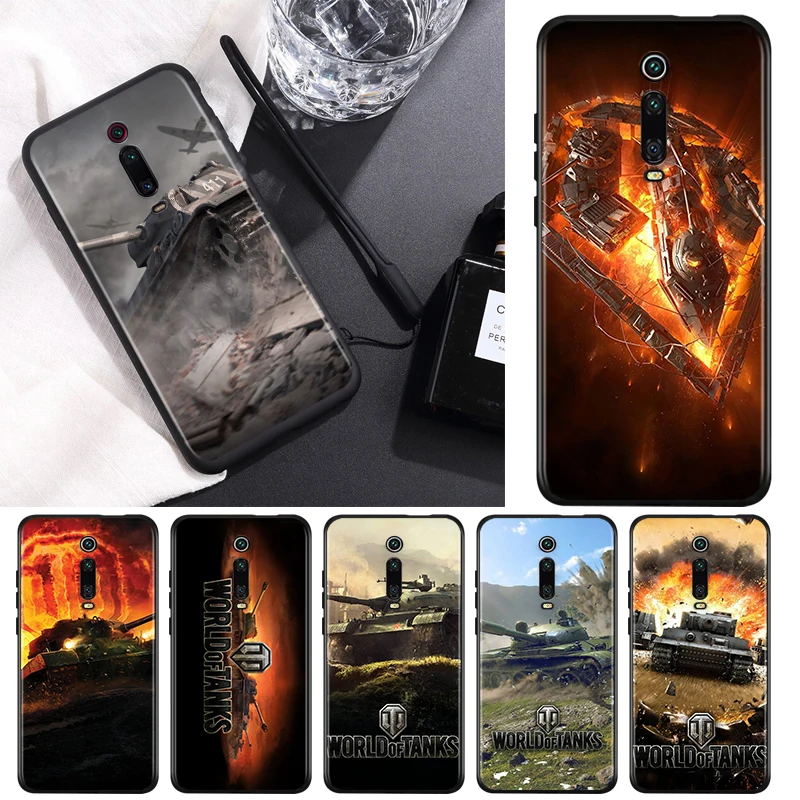 

Silicone Black Cover World of Tanks For Xiaomi Redmi K40 K30i K30T K30S K20 10X GO S2 Y2 Pro Ultra Phone Case