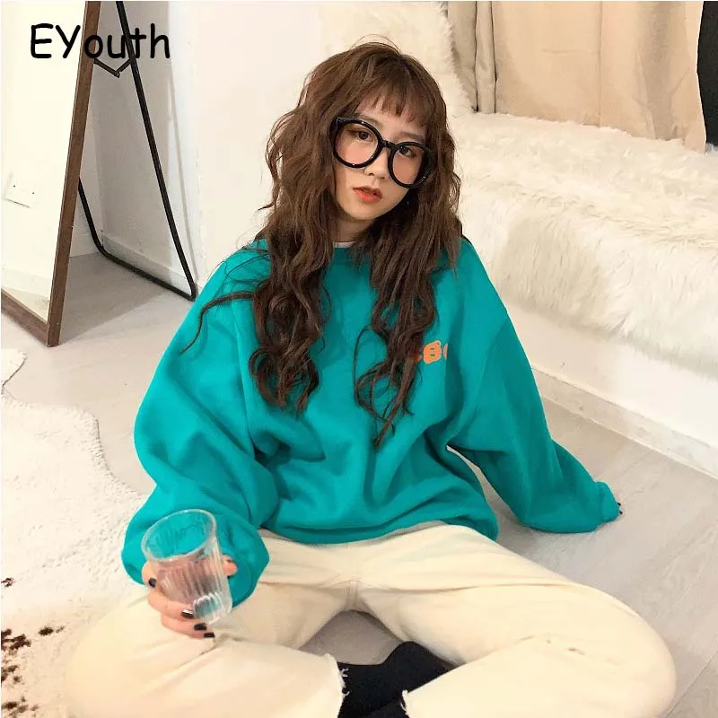 

Casual Women's Hoodie Loose Plus Velvet Hoodies Autumn And Winter Korea Style Outfit Oversize Pullovers Sweatshirt