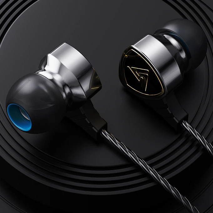 

QKZ SK1 Metal Dynamic Coil Headphones In-Ear Headphones with Wheat Subwoofer Headphones