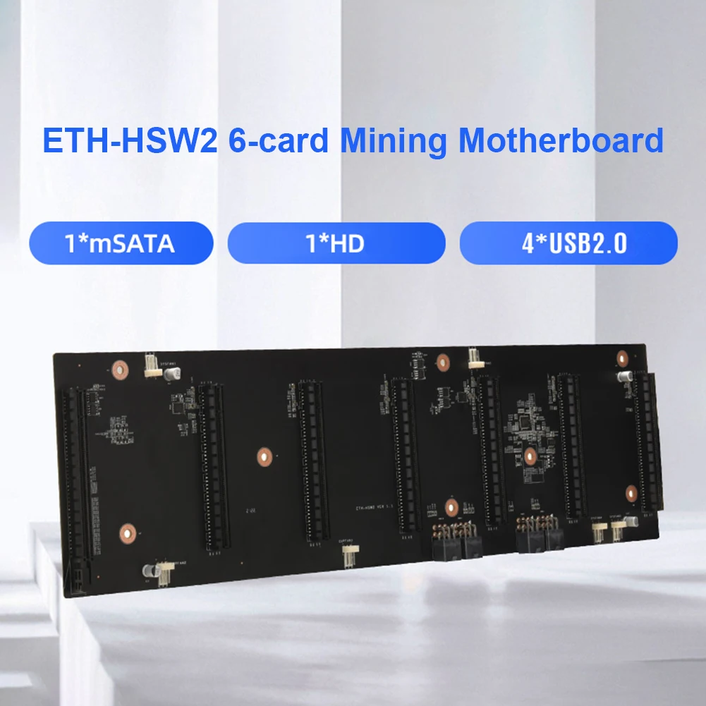 

ETH-HSW2 DDR3 Memory Ethereum Mining Board Desktop Computer PC CPU USB2.0 Motherboard for Win10/Miner OS HDMI PCIEX16 Slot Card