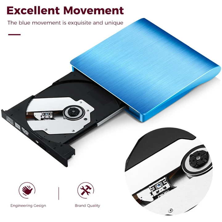 YiYaYo USB 3,0 внешний накопитель DVD-ROM CD-RW DVD-RW горелки Портативный считыватель тонкий для Windows7/8/10