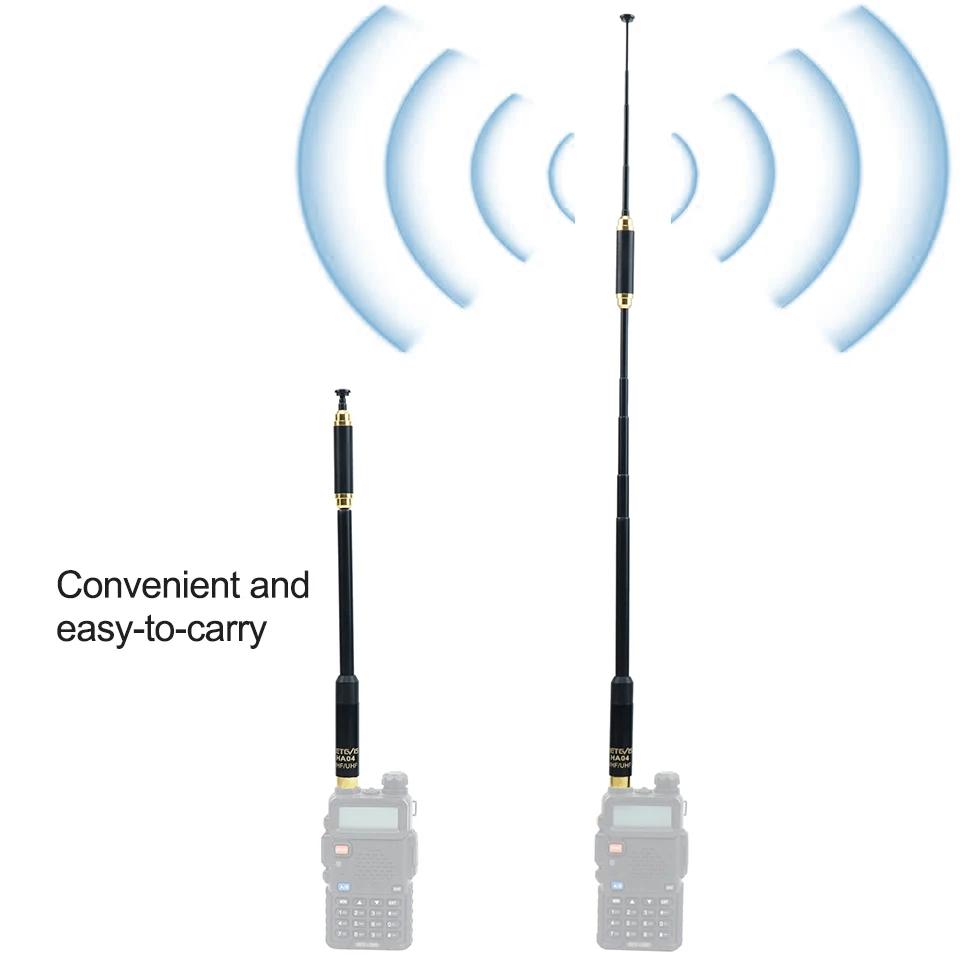 Retevis HA04 Walkie Talkie Antenna SMA-F UV Dual Band 144/430MHz Handheld Radios for Kenwood Baofeng UV5R UV82 Retevis H777 RT29