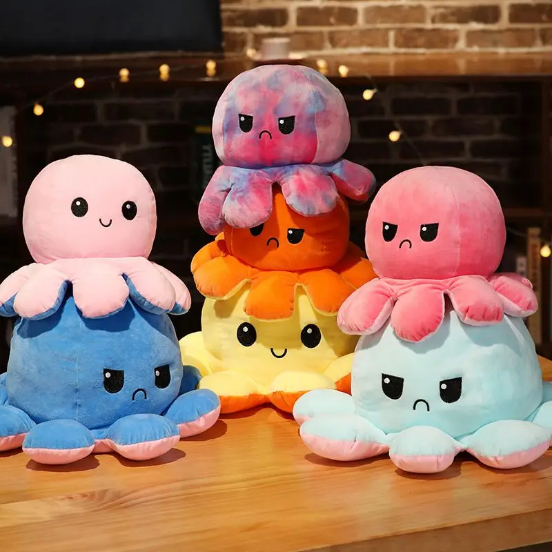 

Pleasure Genuine Two-side Octopus Animal Birthday Accessories Octopu Gift Home Supply Nap Octopus Autism Christmas Peluche Toys