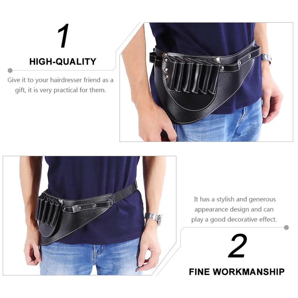 

1Pc Practical Barber Waist Bag PU Leather Bag Hairpins Combs Organizing Pouch