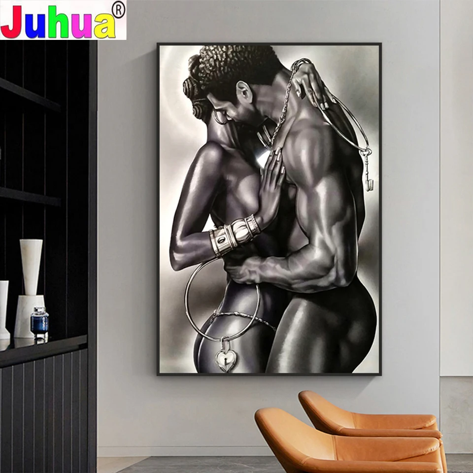 

Fantasy Black Couple diamond painting Full Square/Round drill 5d diamond embroidery portrait Perfect Lovers cross stitch,Gift
