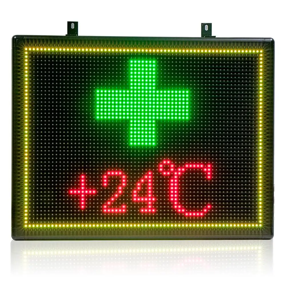 71x55 см P10 RGB светодиодный знак аптеки Открытый водонепроницаемый крест рекламный