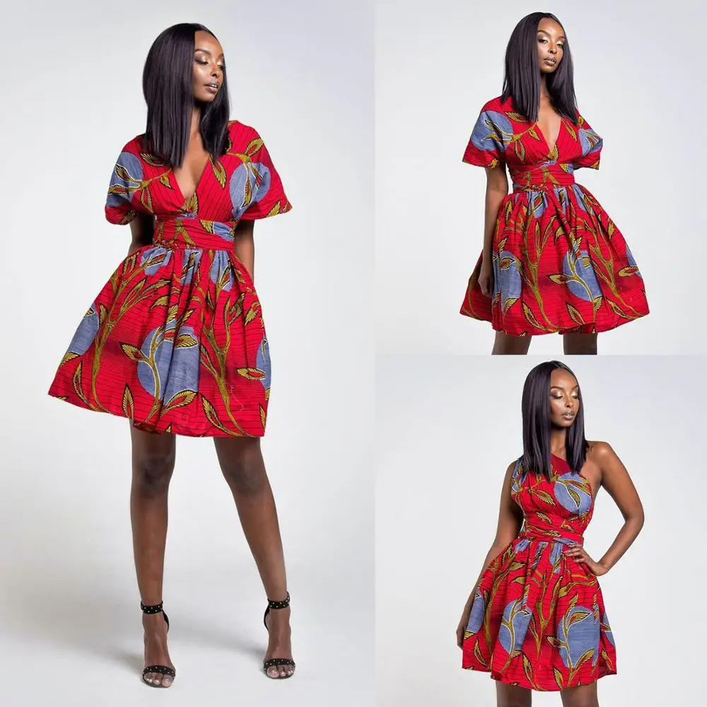 

African Dresses for Women Sleeveless Summer Tilting Shoulder Two Wear Dress Dashiki Print African Rich Bazin Top Maxi Clothes