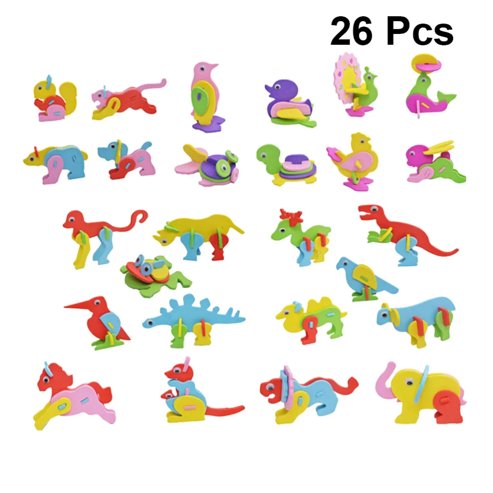 

26pcs Animal EVA Puzzle DIY Assembly 3D Puzzle Educational Jigsaw for Kids Children