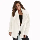 Элегантное коричневое лохматое Женское пальто из искусственного меха уличная одежда 2022 осень зима теплое плюшевое пальто Женская белая пушистая куртка