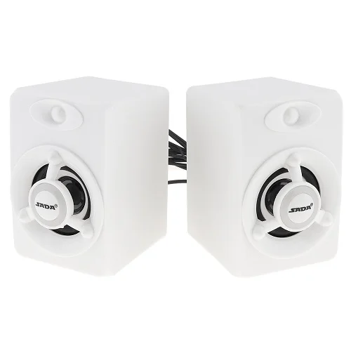 White SADA V-118, портативная компьютерная колонка, USB 2,0, сабвуфер, комбинированный динамик, музыкальный динамик для ПК с красочной лампой для телевизора/ноутбука - Цвет: White