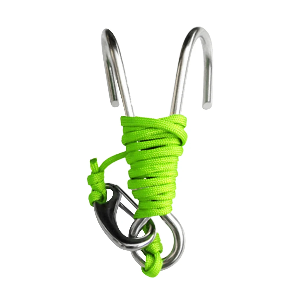 Current Scuba Diving Double Dual 316 Stainless Steel Reef Hook with 47' Line for Underwater Photographers | Спорт и развлечения