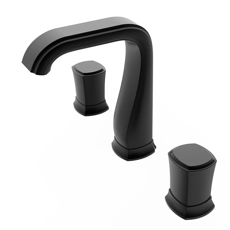 Luxury Widespread Basin Faucet rose gold three hole 8 inch bathroom sink faucet tap basin mixer water black white | Обустройство дома