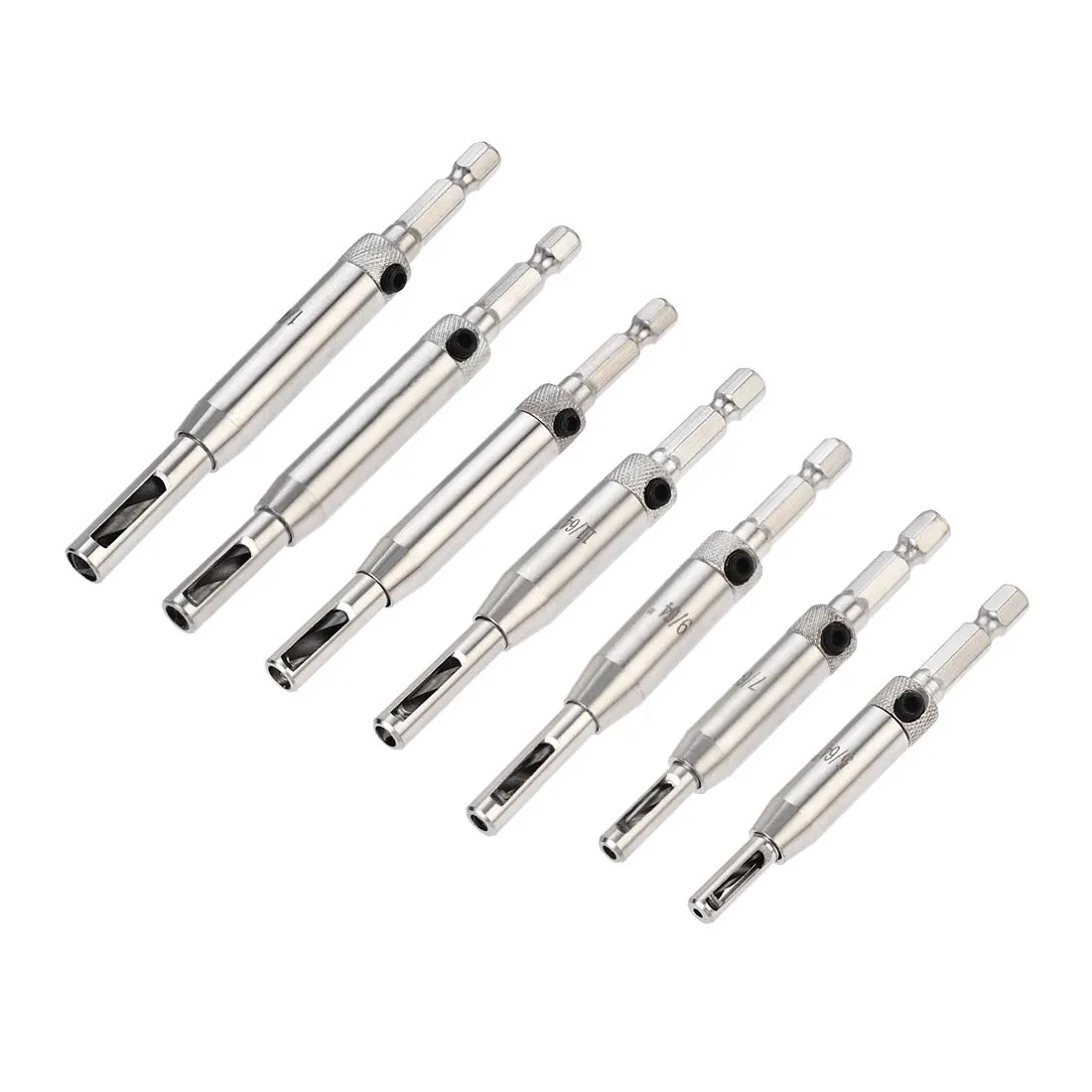 

Uxcell Self Centering Hinge Tapper Core Drill Bit, Hole Puncher, 5/64-1/4 Dia. 7Pcs