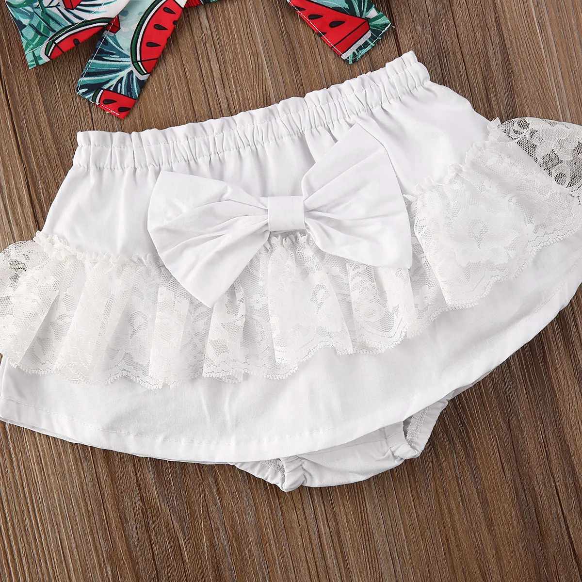 

3Pcs Newborn Toddler Baby Girl Clothes Sets 0-24M Floral Crop Top Lace Bow Shorts Headband Sunsuit Outfit