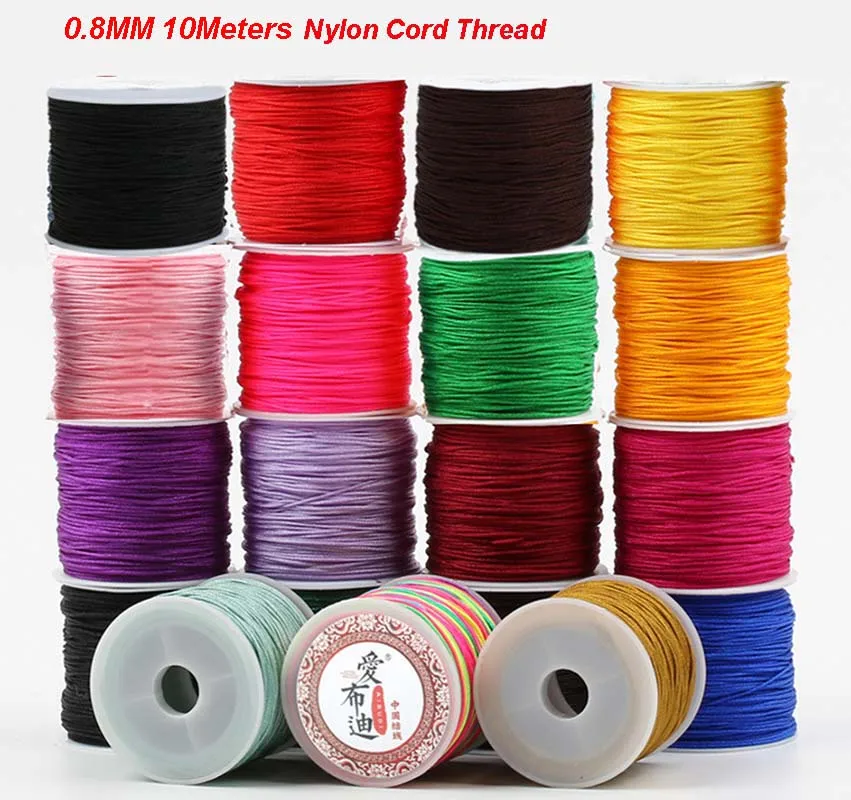 

10M/Lot 0.8mm Nylon Cord Thread Chinese Knot Macrame Cord Bracelet Braided String DIY Tassel Beading For Shamballa String Thread