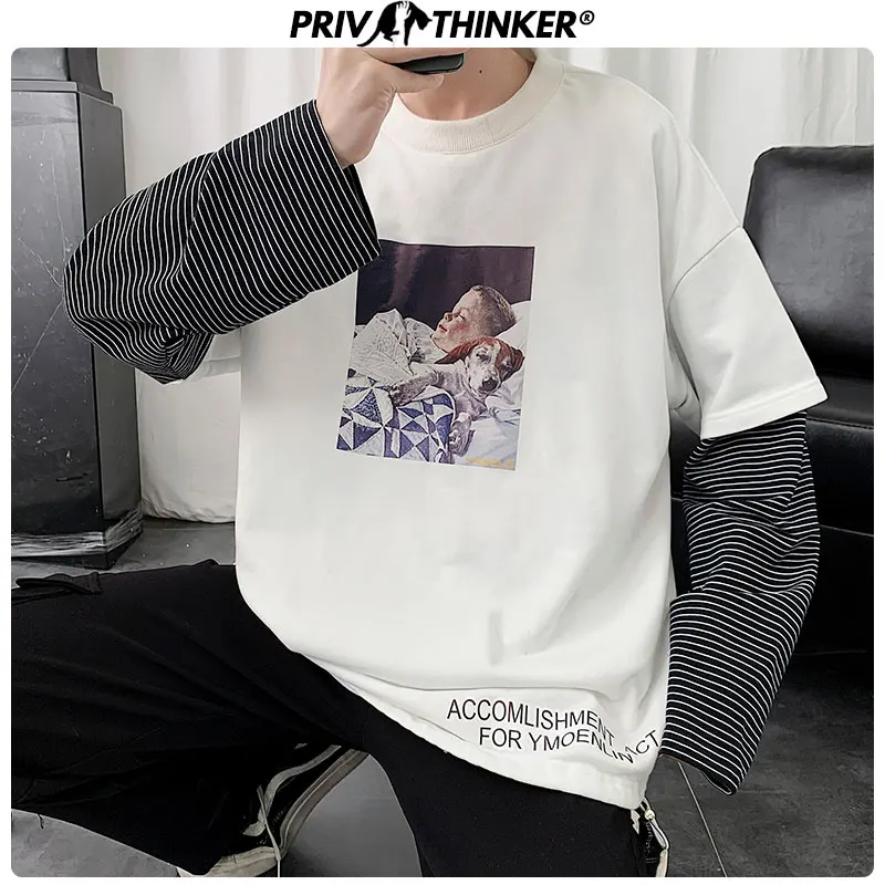 Мужская толстовка Privathinker с фальш-принтом из двух предметов весенняя 2020 | одежда