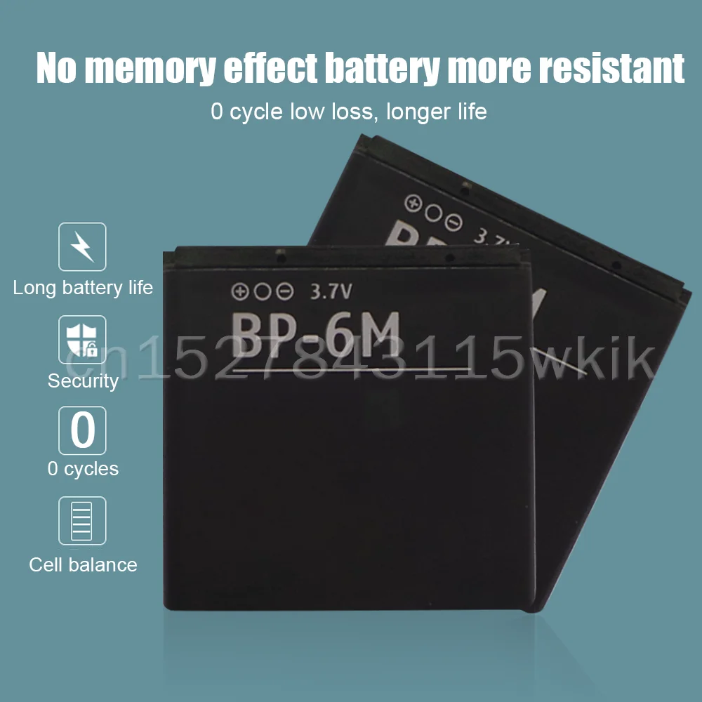 1-5PCS 3.7V 1070mAh BP-6M BP6M BP 6M Replacement Phone Battery For Nokia 6233 6280 6288 9300 N73 N77 N93 N93S Lithium | Электроника