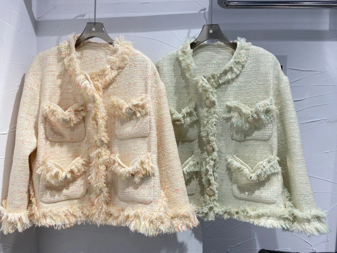 

Spring New 2021 Women Tassel Tweed Short Jacket Coat Female Casual Outerwear For Ladies 2 Color Ddxgz3