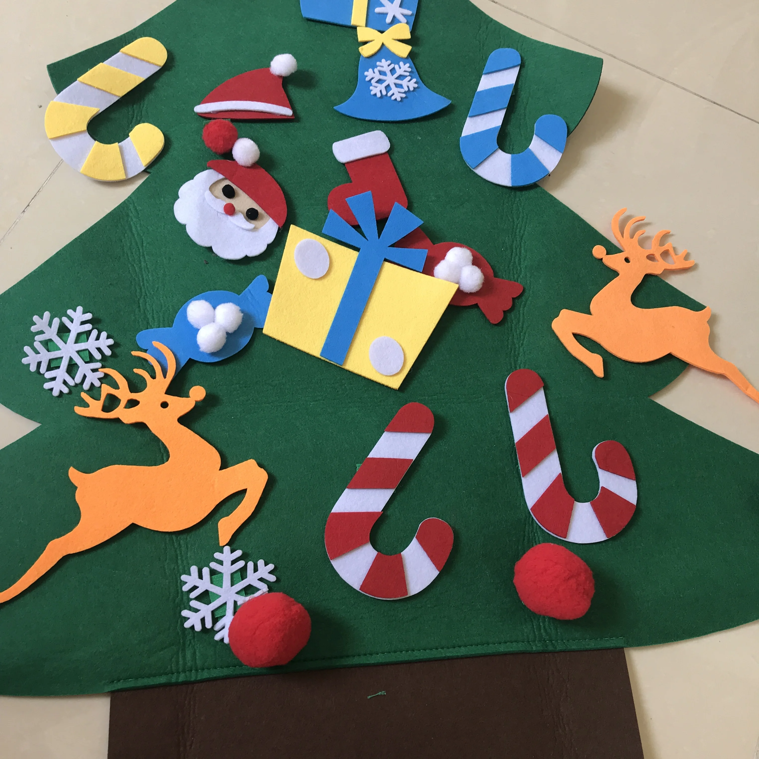 Войлочная Рождественская елка с украшениями новогодние игрушки для малышей