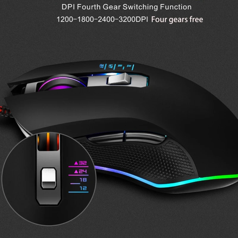 

Wired Gaming Mouse, 7 Programmable Buttons, Ergonomic RGB Gaming Mouse with 16.8 Million Chroma 7 Backlit for PC