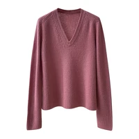 shuchan cashmere sweaters for women pullover knit autumn winter v neck full thick 2021 fashion ladies clothes