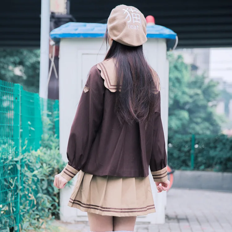 Комплект из топа и юбки униформа jk матросский воротник японский колледжский