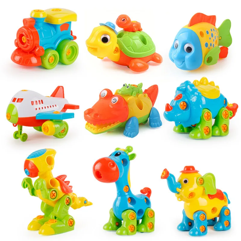 Раннее обучение DIY винтовая сборка Инженерная машина Съемная динозавр