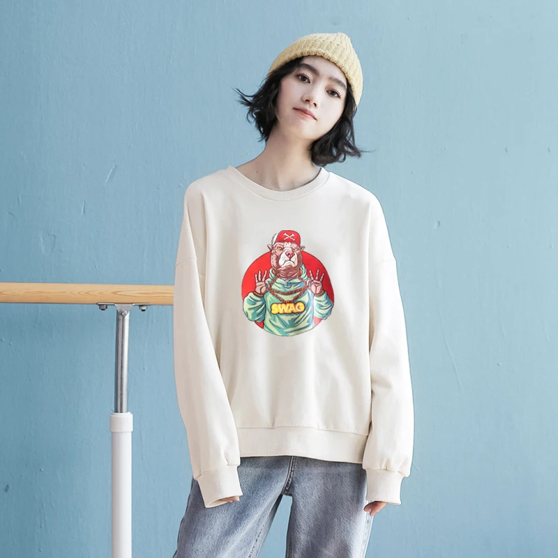 Толстовка с милым рисунком Забавный мультяшный принт толстовка капюшоном