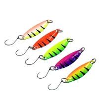 weihe 5pcslot colorful metal spinner spoon fishing lure 2g 3 5cm metal casting jig carp baits with single hook